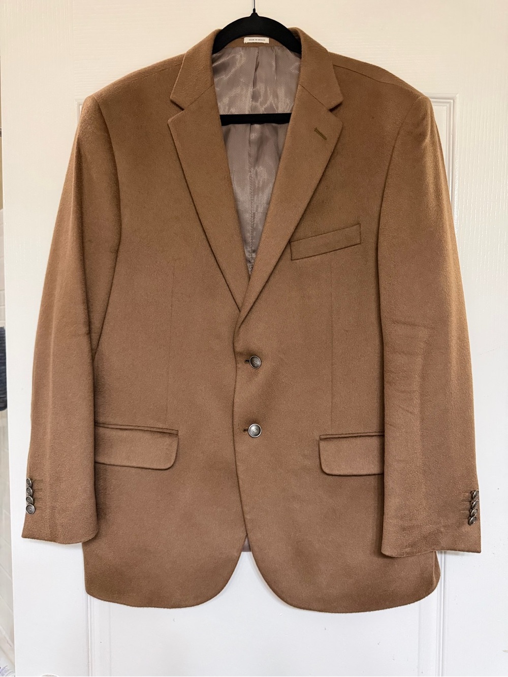Joseph Abboud Tollegno 1900 100% Cashmere Blazer Camel Sport Coat Mens 46R